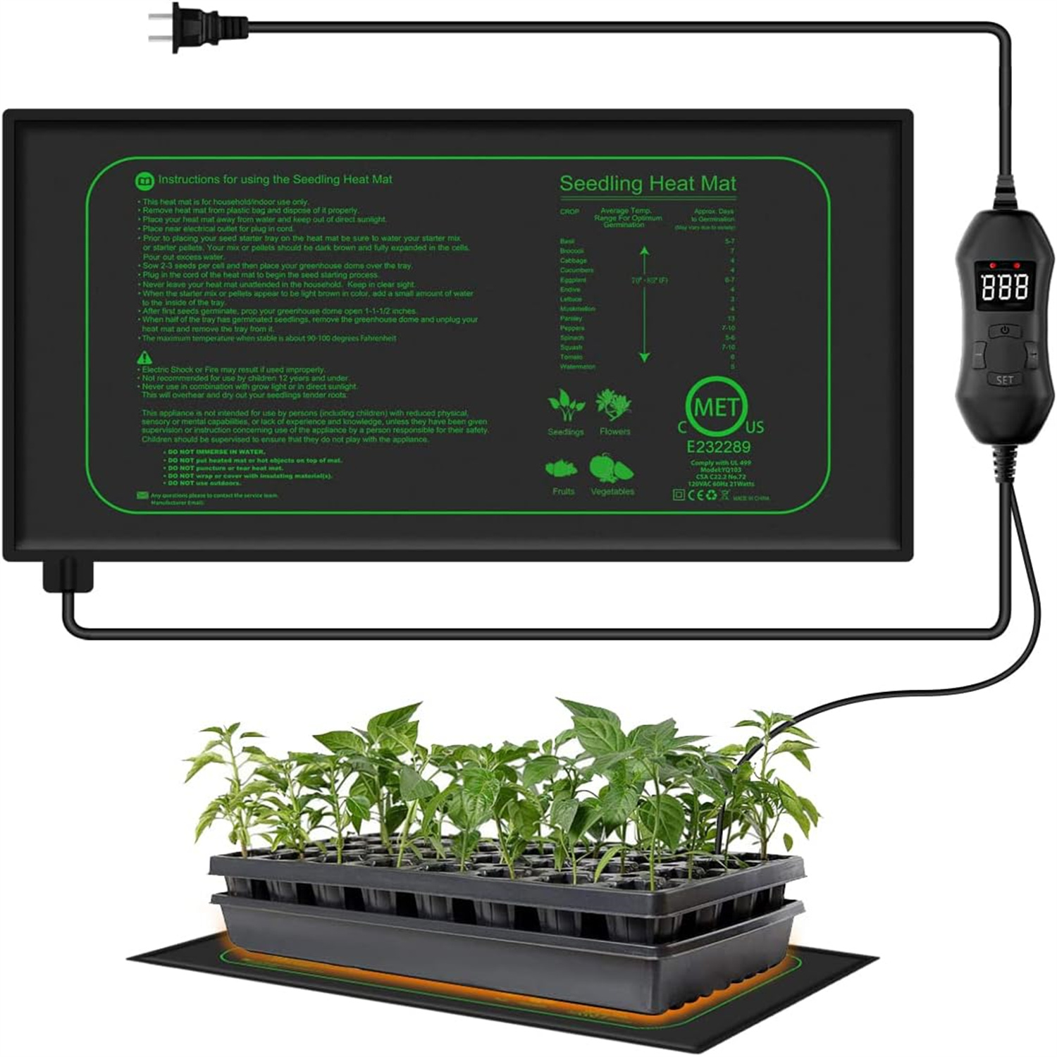 بساط تسخين للشتلات مع ترموستات - مراجعة Heat Mat Seedling وسعره